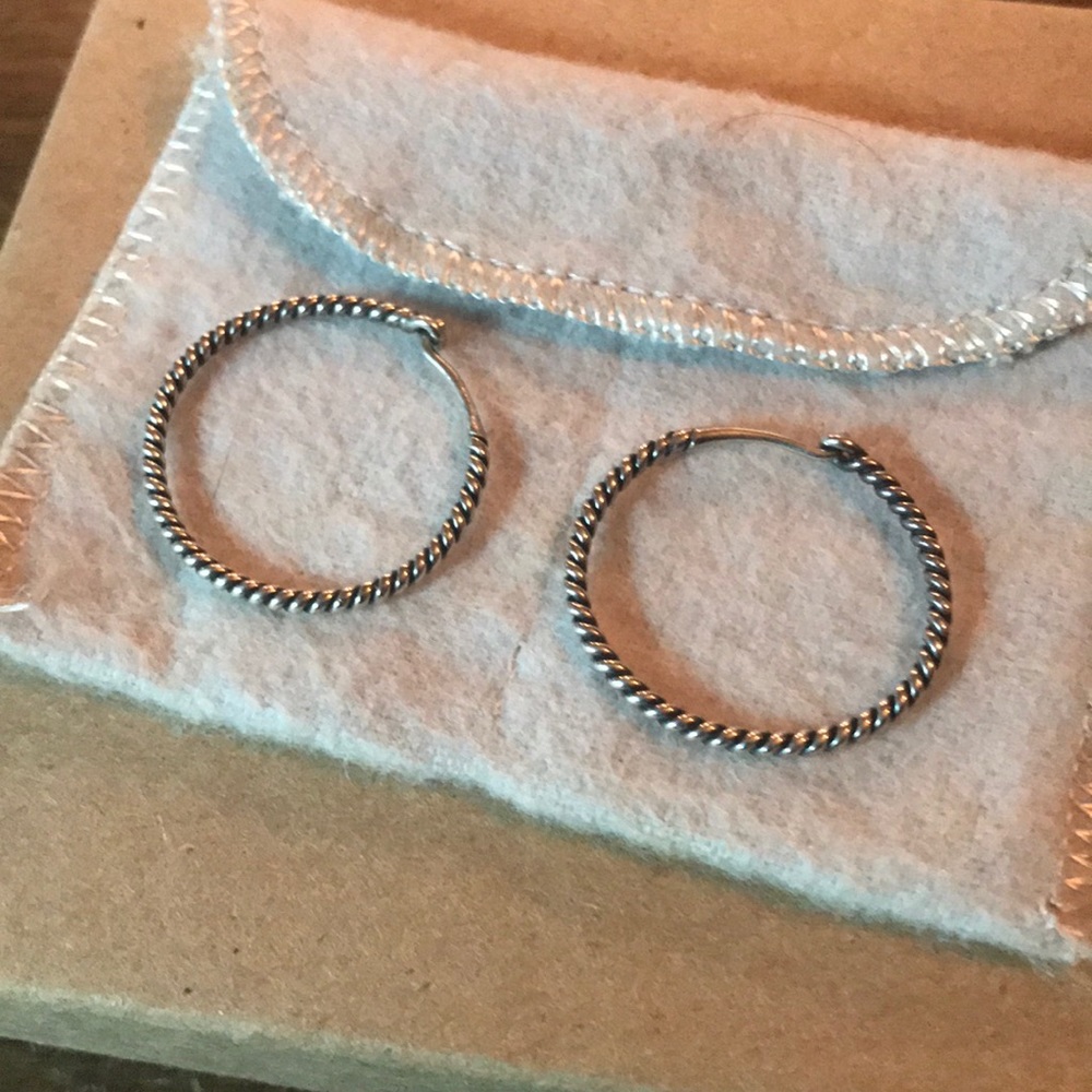 James Avery retired sterling silver twisted hoops